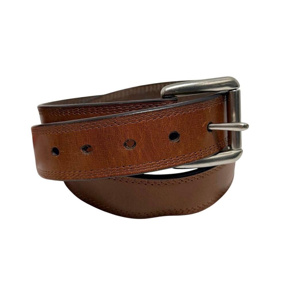Ariat Brown Leather Men's Belt with Silver Buckle